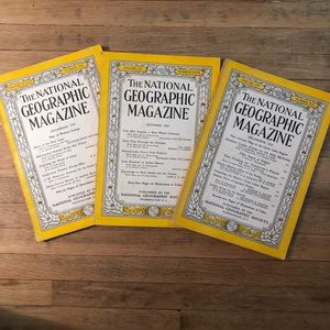 Three 1950’s National Geographic Magazines